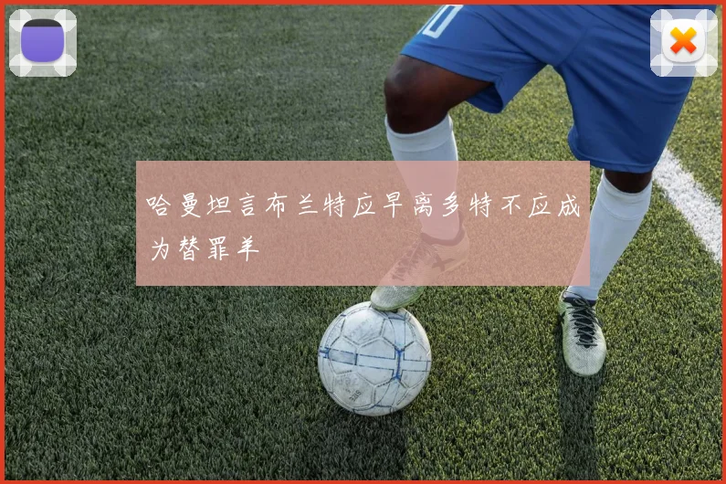 哈曼坦言布兰特应早离多特不应成为替罪羊